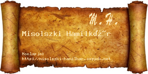 Misolszki Hamilkár névjegykártya